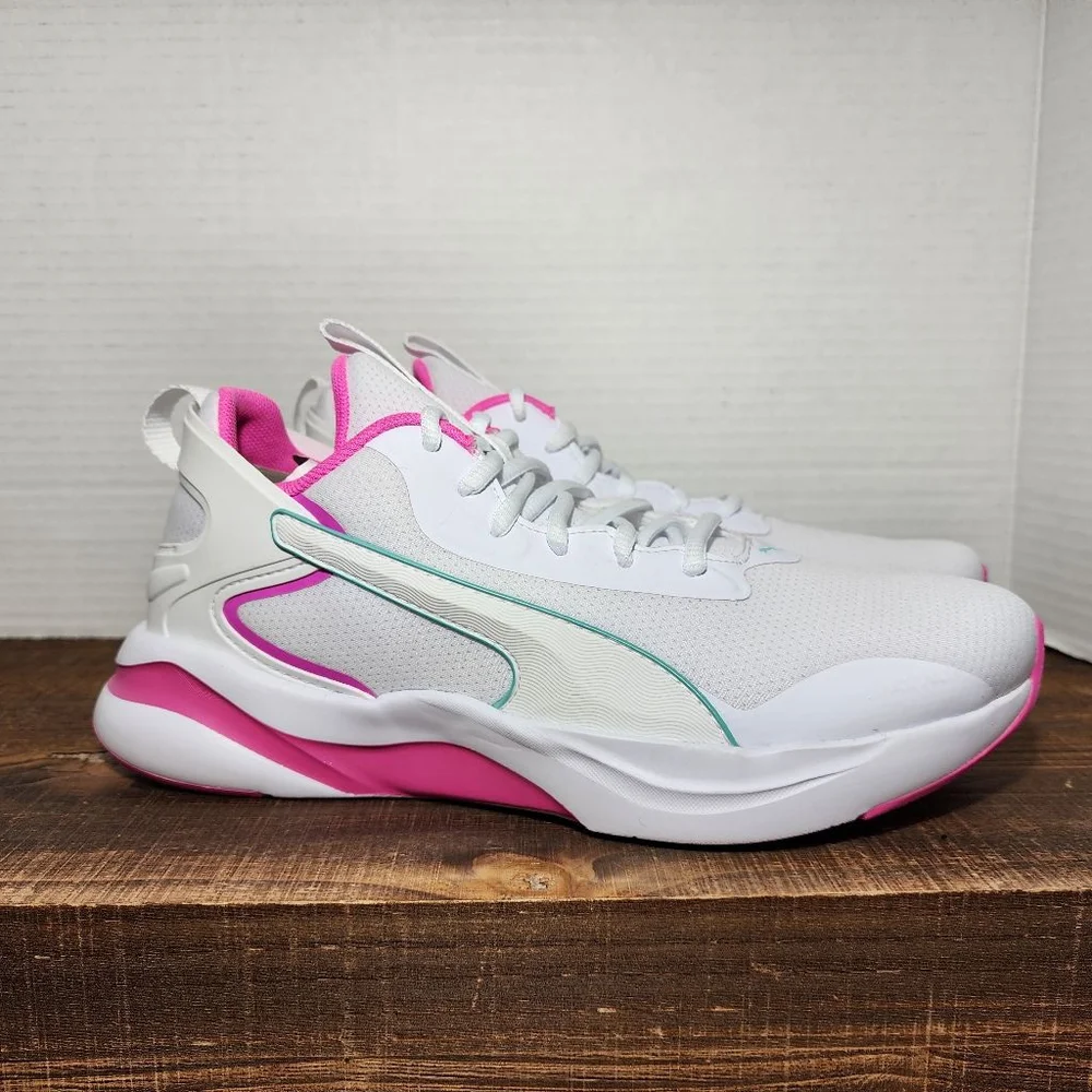 Women's Puma Softride Sneakers, Size 8, White & Pink - New whitout tags - Picture 1 of 11